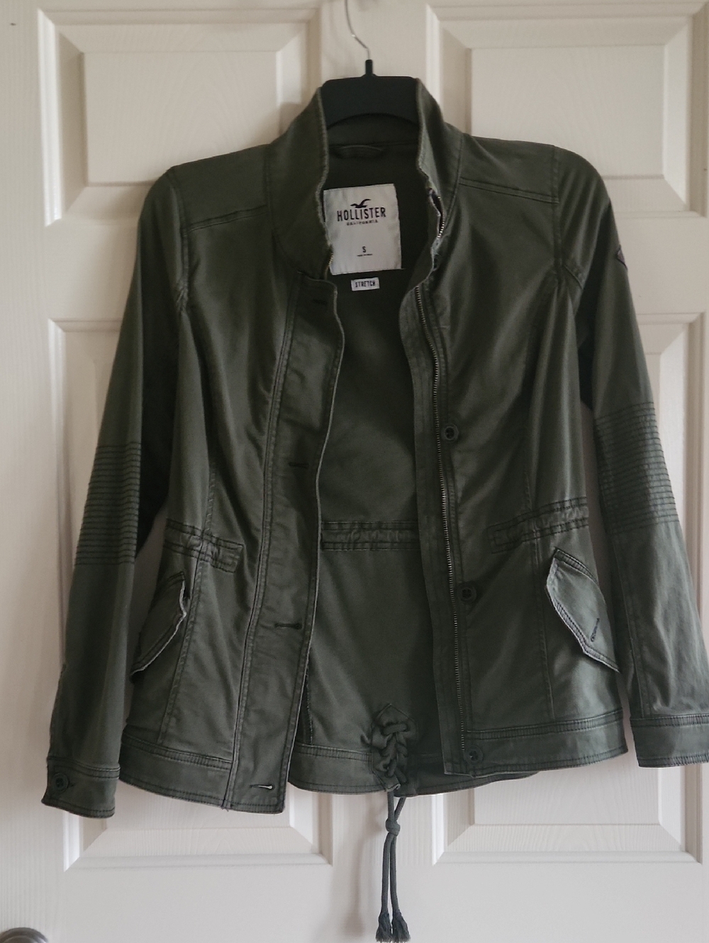 Hollister Olive Utility Drawstring Jacket